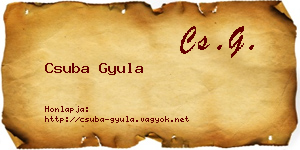 Csuba Gyula névjegykártya