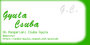 gyula csuba business card